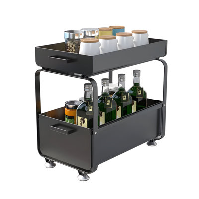 Under Sink Organizer Pull Out Kitchen Cabinet Storage Rack With Adjustable Shelves