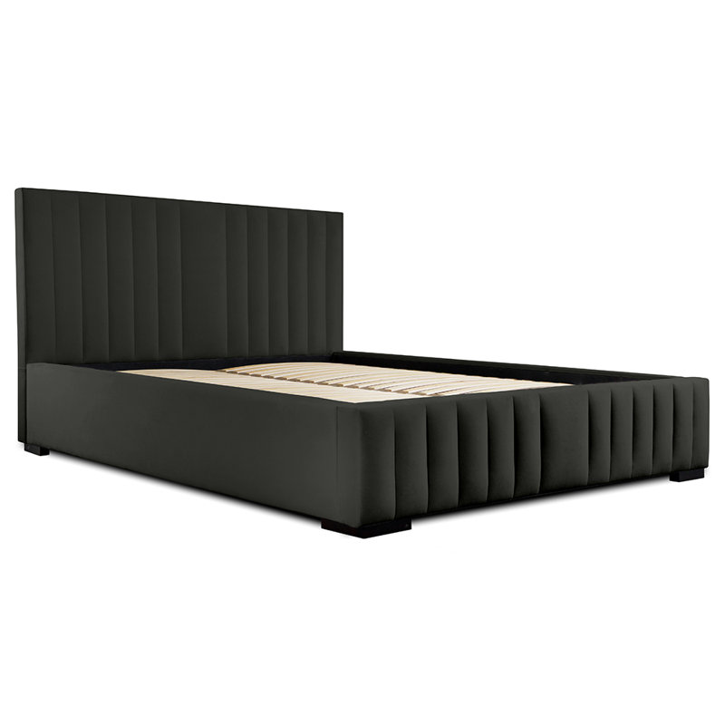 Duro Upholstered Ottoman Storage Bed, Black, European Double (140 x 200cm)