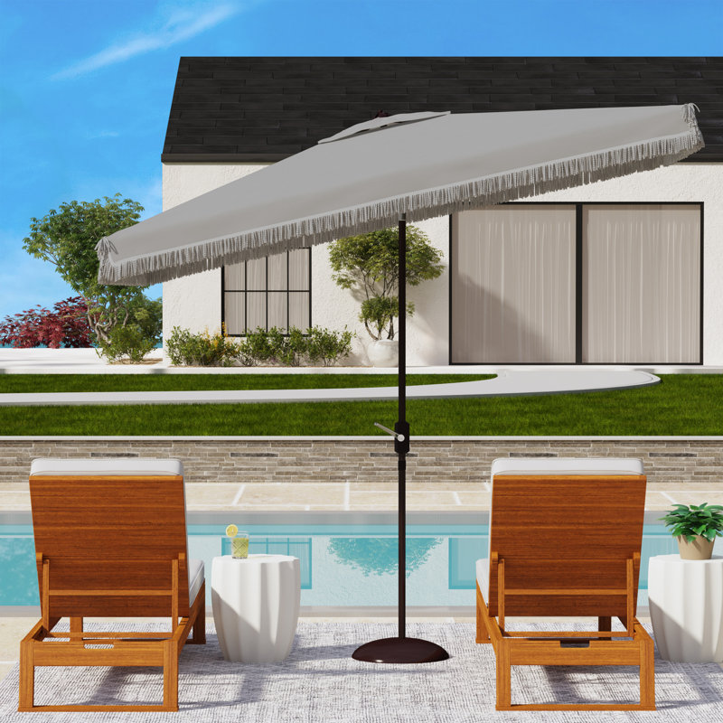Parasol de marché rectangulaire 6,5 pi x 10 pi Keesee, Gris