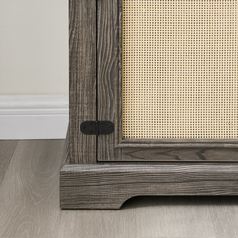 Meuble télé pour téléviseur de 70 po, 2 tablettes de rangement, gris, l 65 po x P 15,33 po et H 23,71 po