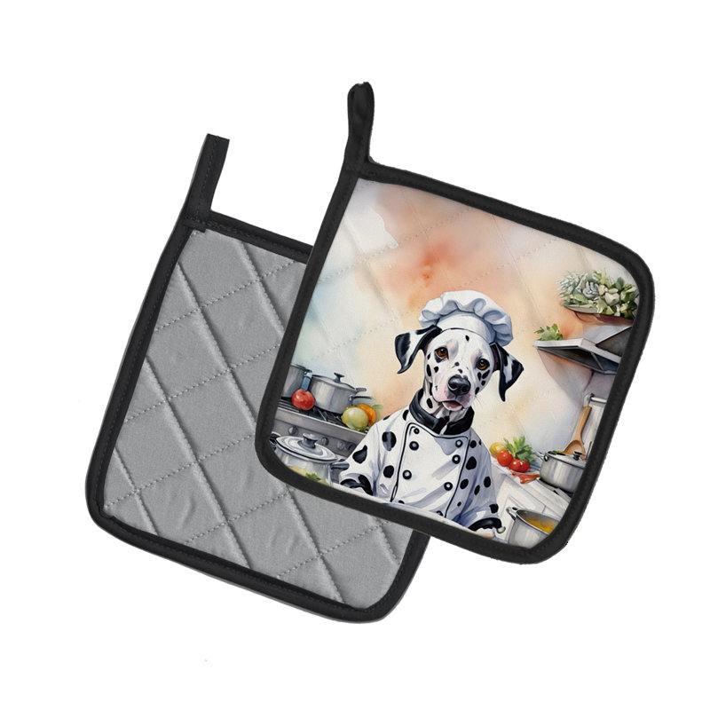 Caroline's Treasures The Dog Chef Polyester Potholder Set