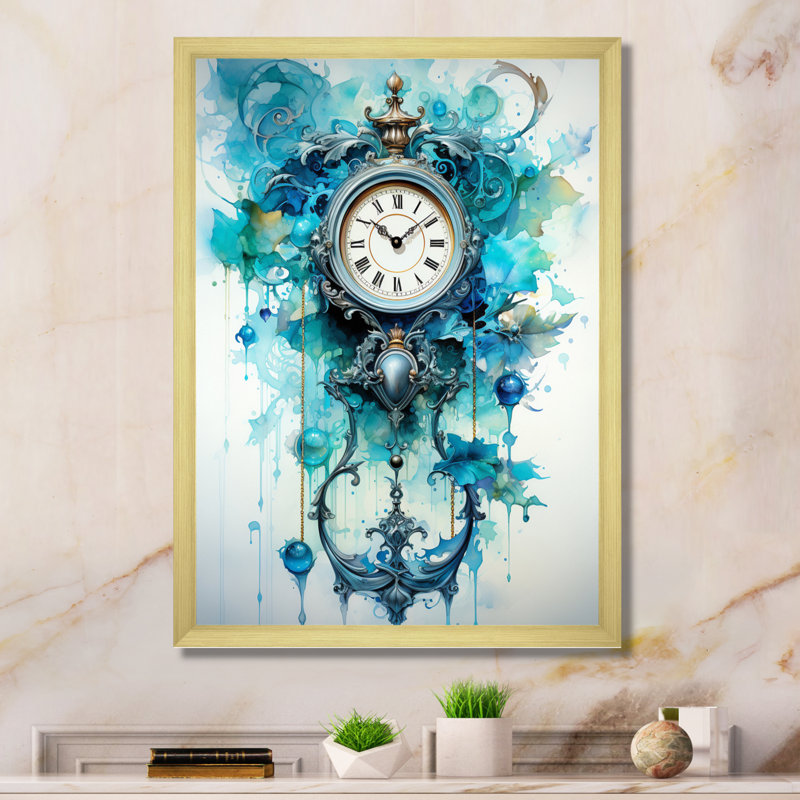 Horloge en mouvement I - décoration murale tendance, H 40 po x l 30 po x P 1,5 po, Encadrement doré