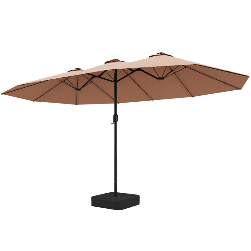Parasol de marché rectangulaire avec base Arlmont & Co., Beige, 15 Ft