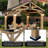 10×10Ft Gable Roof Wood Pavilion - Quick-Assembly Outdoor Gazebo With Square Posts, Light Gray-128914249