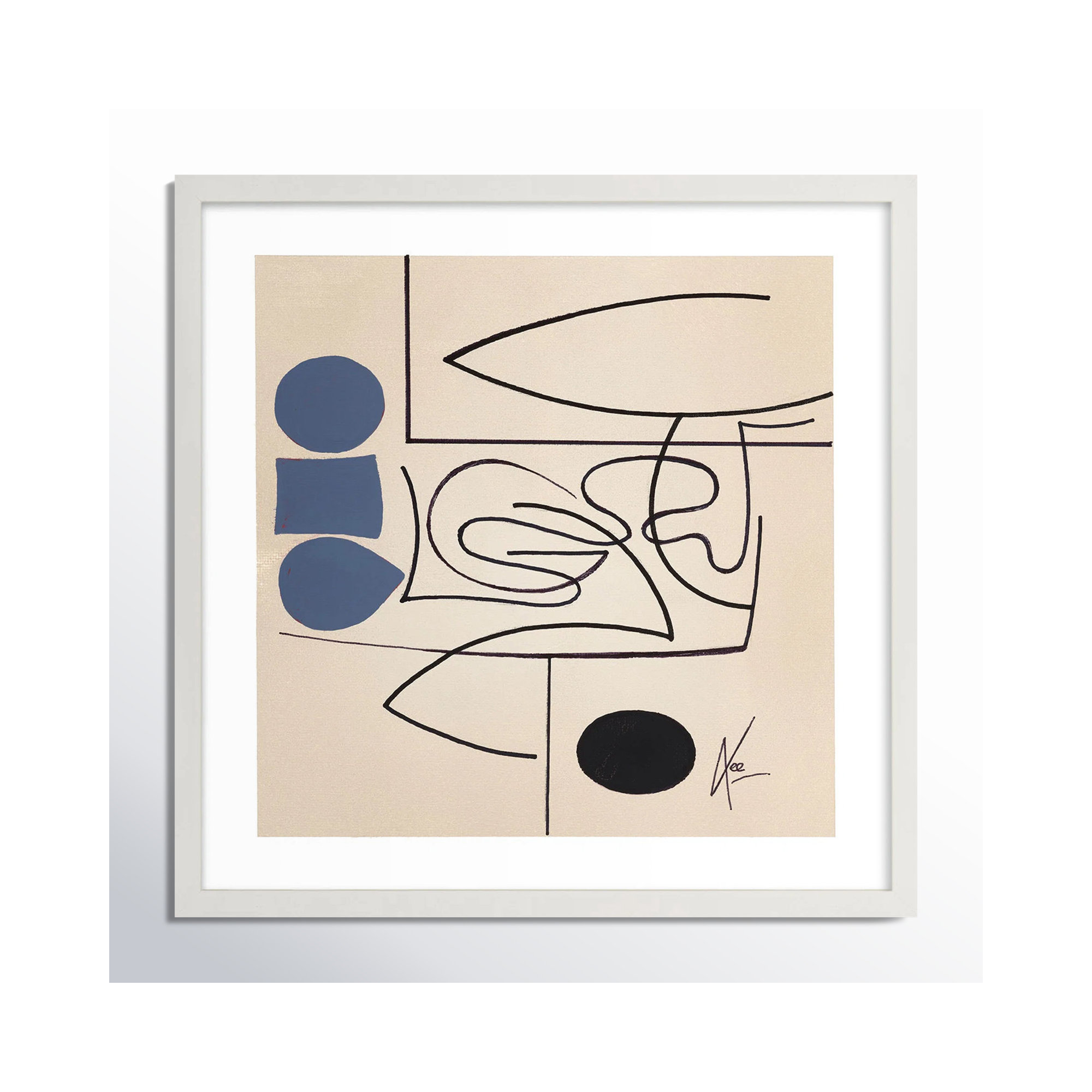 Reflection 2 by Lee Lessem, 16" H x 16" W x 1.25" D, White