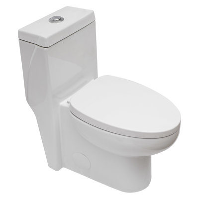 One Piece Ceramic Toilet With Dual Flush And Easy-Reach Controls - Convenient Bathroom Soft Seat Efficient Flushing Energy