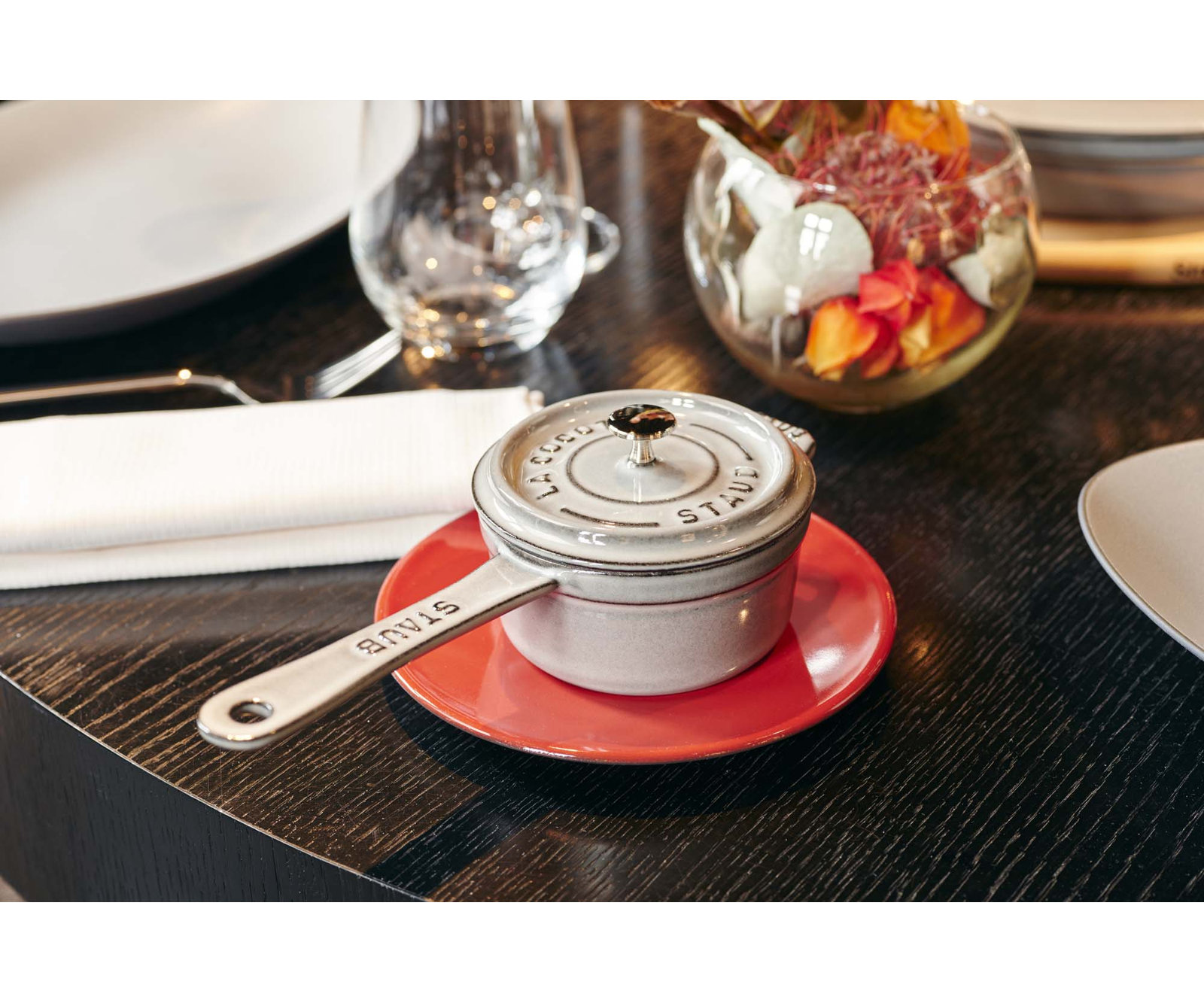 Staub Cast Iron 0.25-qt Mini Saucepan, Graphite Gray