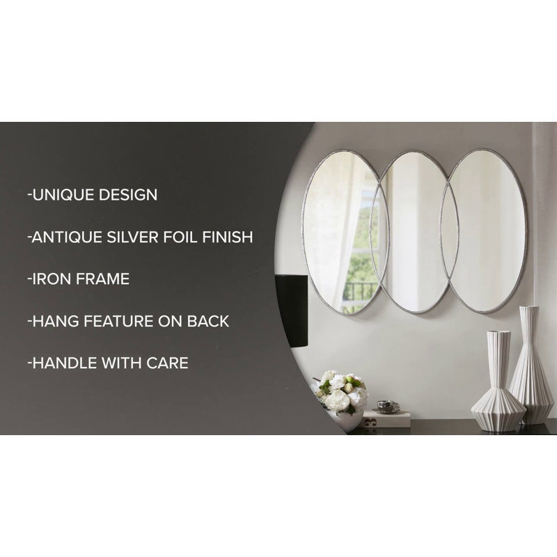 Eclipse Trio Overlapping Oval Gold Wall Mirror