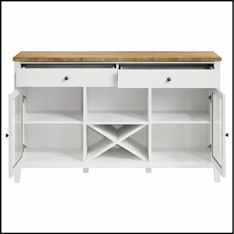 Rustic and Modern 2-Door Dining Sideboard with Spacious Storage, Perfect for Organized and Stylish Dining Rooms.