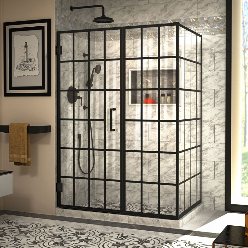 Cabine de douche rectangulaire sans cadre 51,88 "x 72" Unidoor Toulon