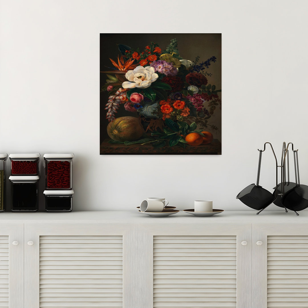 A Vase With Flowers Abstract Contemporary Wall Art Print