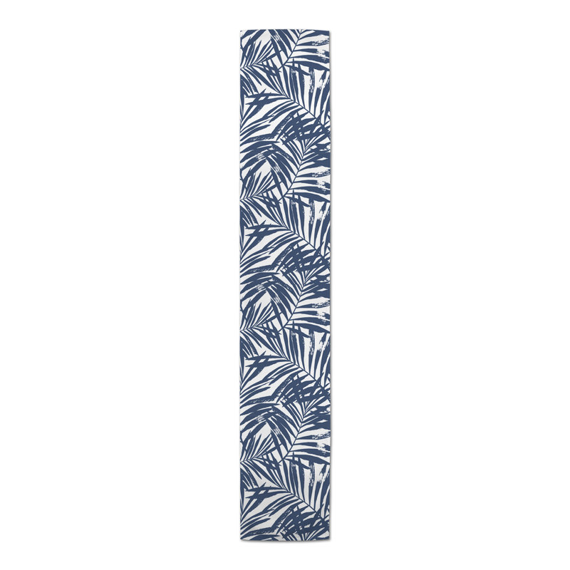 Chemin de table Tropical, Bleu marine, 72 po x 16 po, 1