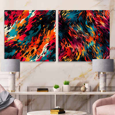 Crisoforo - Ensemble de 2 peintures murales abstraites en acrylique