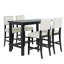 Ensemble de salle à manger 5 pièces à hauteur de comptoir, table élégante classique et 4 chaises espresso et beige