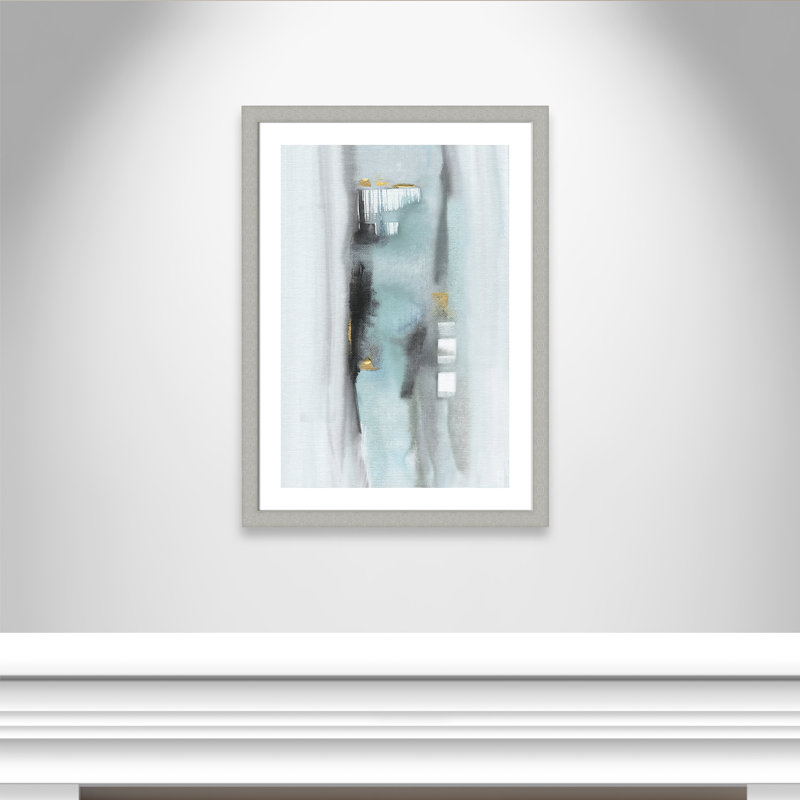 Amalfi - peinture encadrée, Encadrement argent brossé, H 37 po x l 27 po x P 1,25 po
