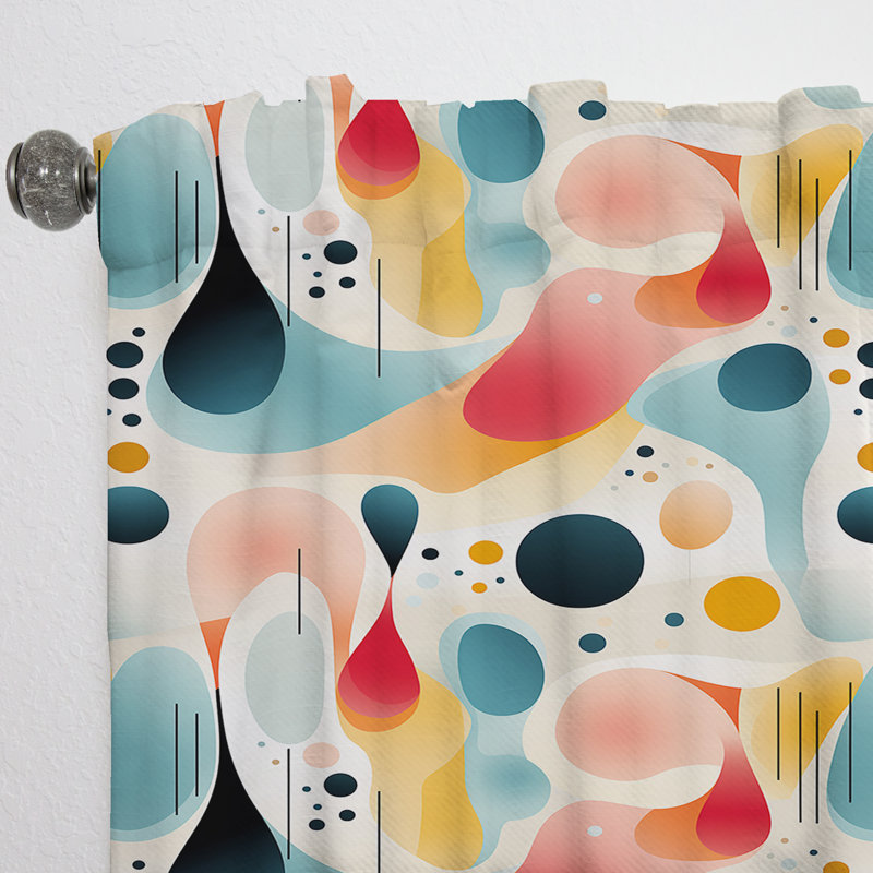 Minimalist Abstraction - rideau en velours moderne - obscurcissant - 1 panneau, L 52 po x L 108 po