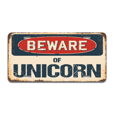 Beware of Unicorn Aluminum Plate Frame