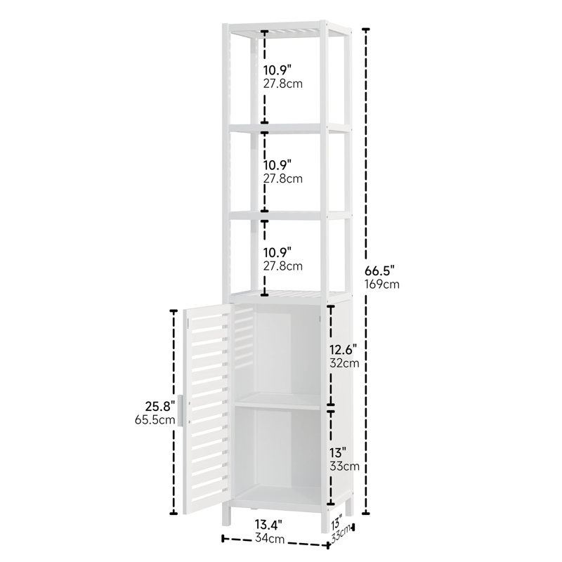 Taylorstown Bamboo Freestanding Linen Cabinet, White