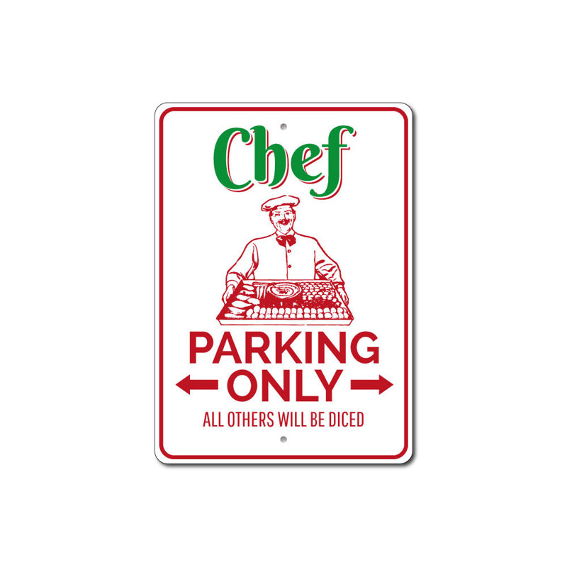 Plaque en aluminium Chef, H 12 po x l 18 po x P 0,06 po