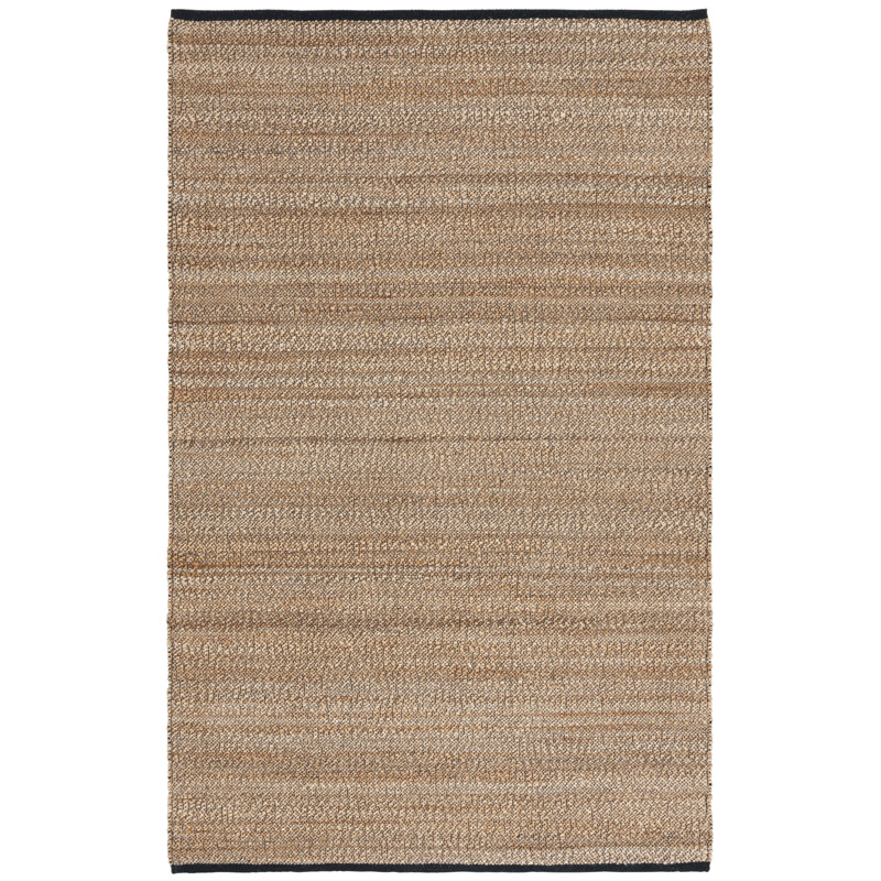 Natural Fiber Flat Weave Jute/Cotton Rug in Natural/Brown, Rectangle 5' x 8'