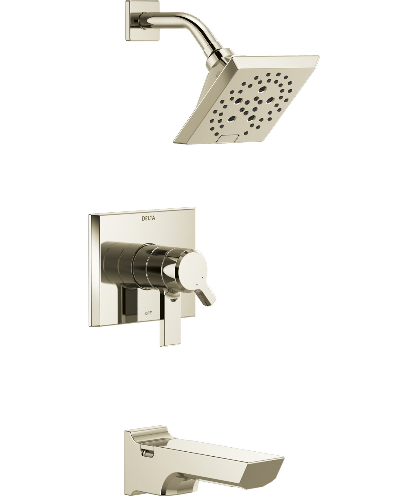 Pivotal® Tub and Shower Faucet with H2Okinetic® Technology, Lumicoat Polished Nickel