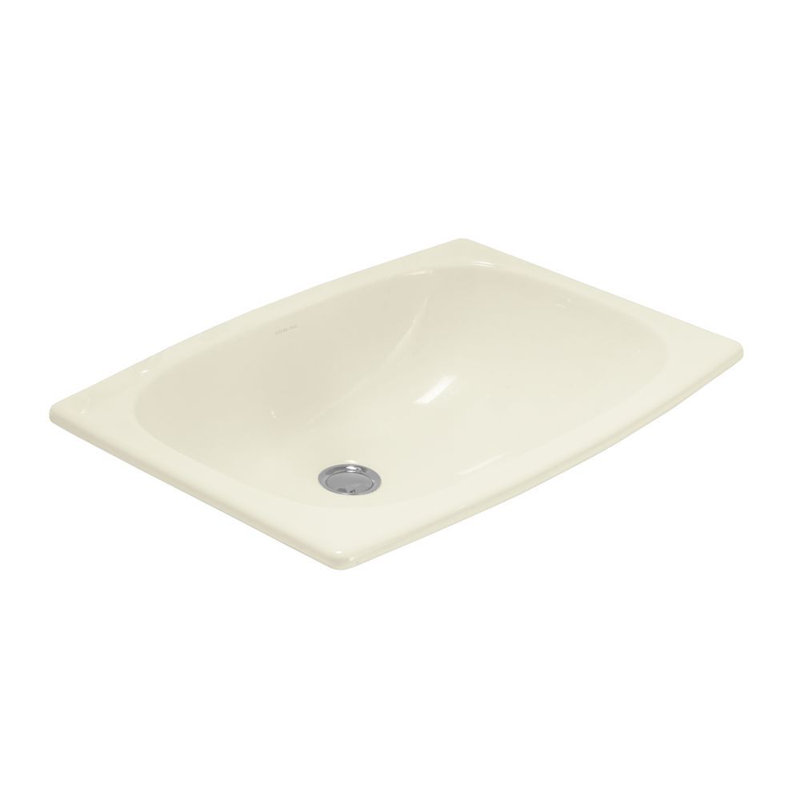 Stinson Ceramic Rectangular Drop-In Bathroom Sink with Overflow, Biscuit