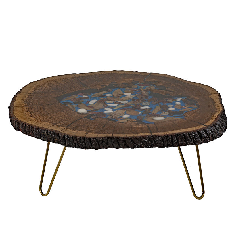 Solid Wood Top Single Coffee Table