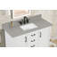 Comptoir de meuble-lavabo en quartz gris 37 po avec lavabo simple et dosseret blanc