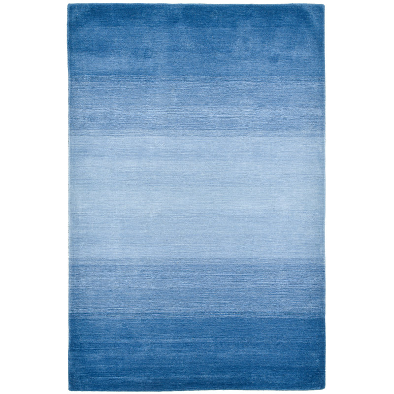 Handwoven Wool Blue/White Rug, Rectangle 190 x 290cm