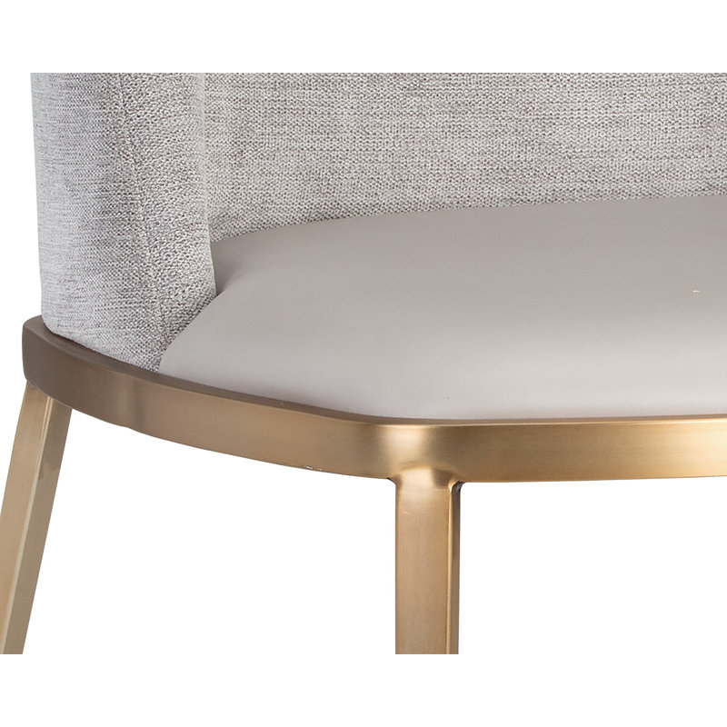 Dover Upholstered Dining Chair, Light Grey Performance