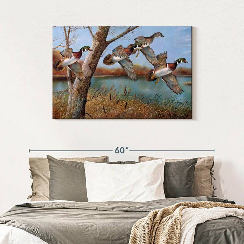 Brampt Flying Wood Ducks, 30" H x 45" W