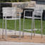 Tabourets d'extérieur avec cadre en aluminium antirouille, ensemble de 2