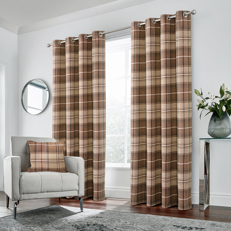 Blackout Curtain Panel Pair, Light Coffee, Width 117 x Drop 137 cm
