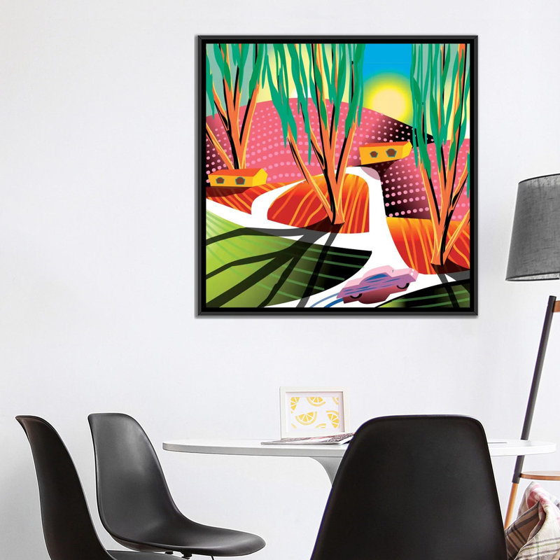 « trip to elysian park », reproduction d’impression sur toile, H 18 po x l 18 po x P 1,5 po, Toile avec cadre noir