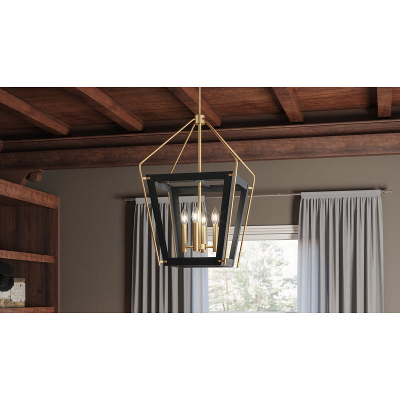 Luminaire suspendu 4 lumières noir terre