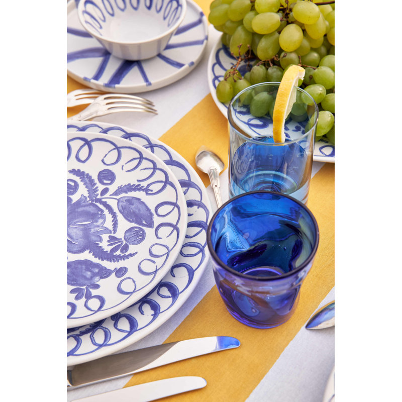 Amalfi Dinner Plate - 10.6", White/Blue