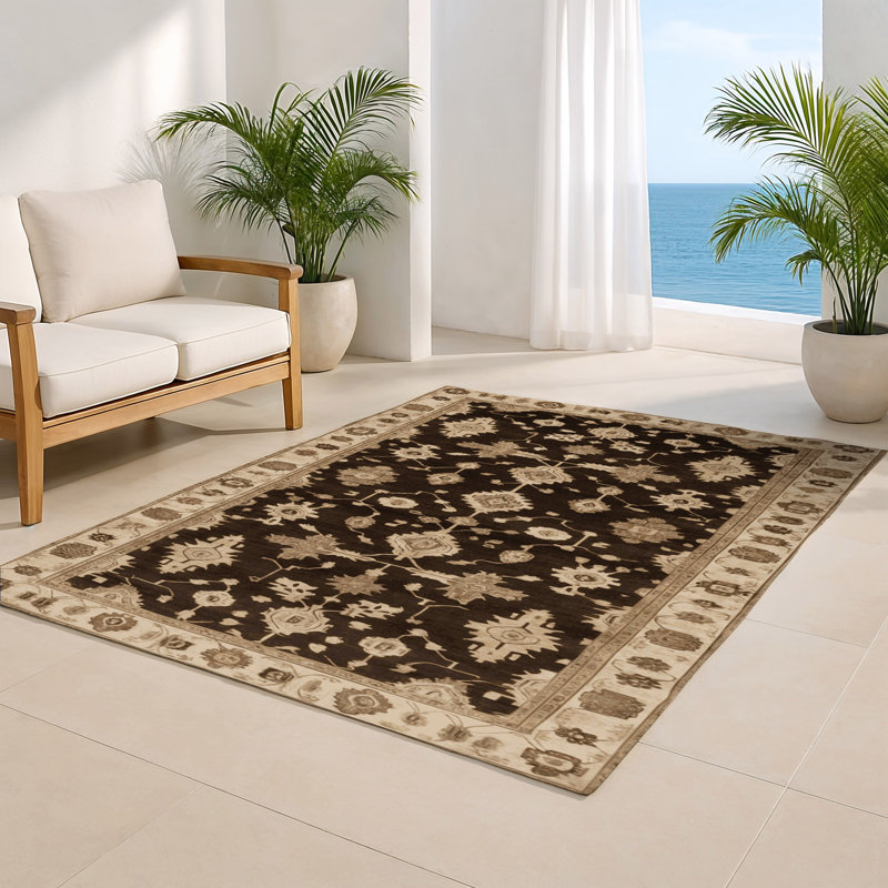 Tapis intérieur et extérieur brun Overdyed