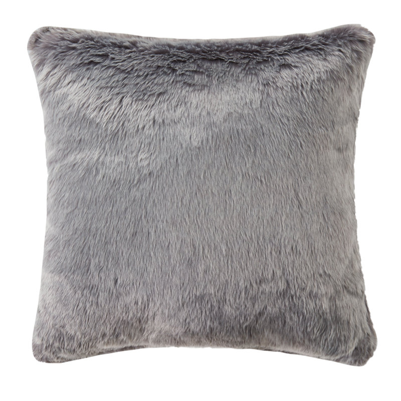 Textured Polyester Throw Pillow, Grey