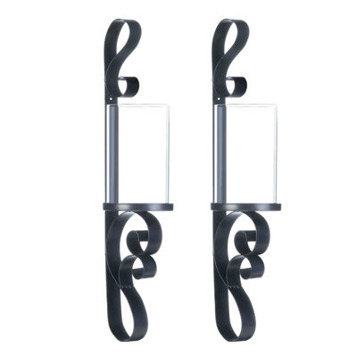 Ensemble de 2 appliques murales de table en fer