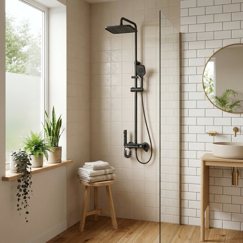 Système de robinet de douche avec affichage DEL de la température, fonctions 4 en 1 et douche à main