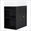 Meuble-lavabo mural de 20 po avec lavabo en céramique, armoire de rangement en panneau de fibres à densité moyenne, tiroir, tablette latérale et poignée dorée - conception moderne peu encombrante-666556154