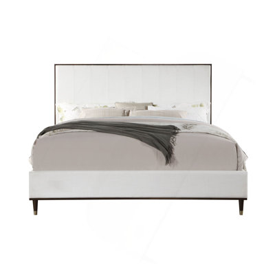 Grand lit en tissu Cerana gris clair Cerana