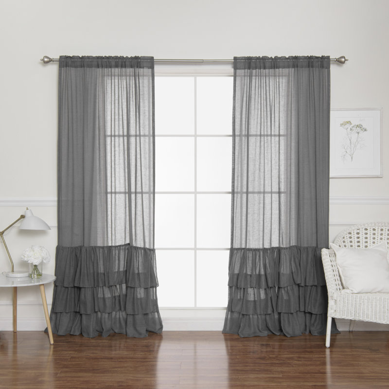 Panneau coulissant semi-transparent Neuville Ruffle, Gris foncé