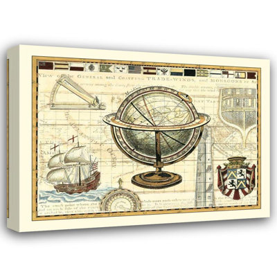 «Red Barrel Studio® Bookman, D., toile tendue avec châssis, carte nautique II