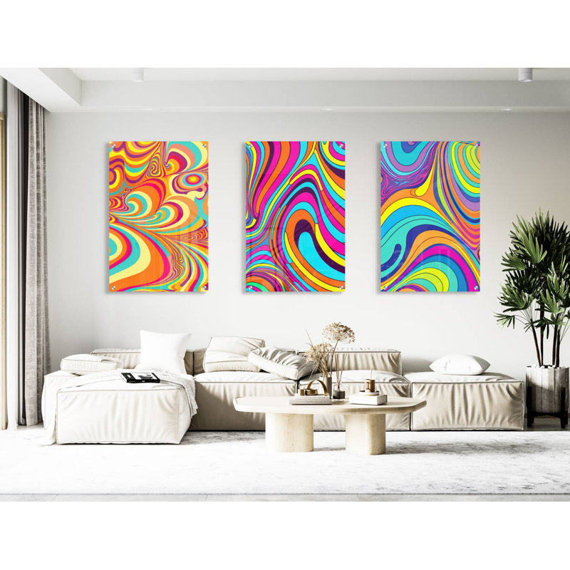 Brightly Colours - 3 Piece Unframed Print Set