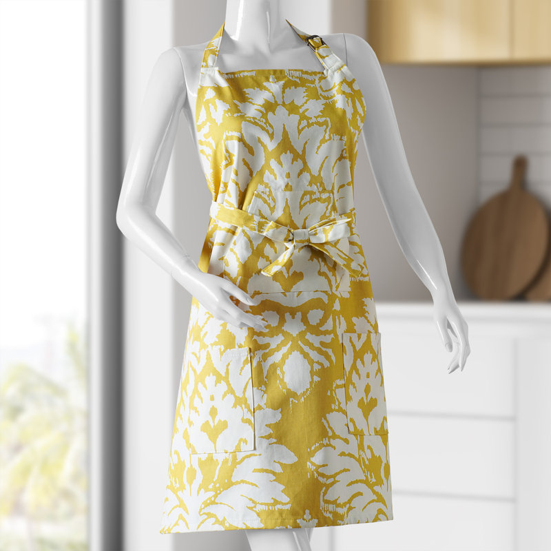 Printed Cotton Kitchen Apron with Pockets Adjustable