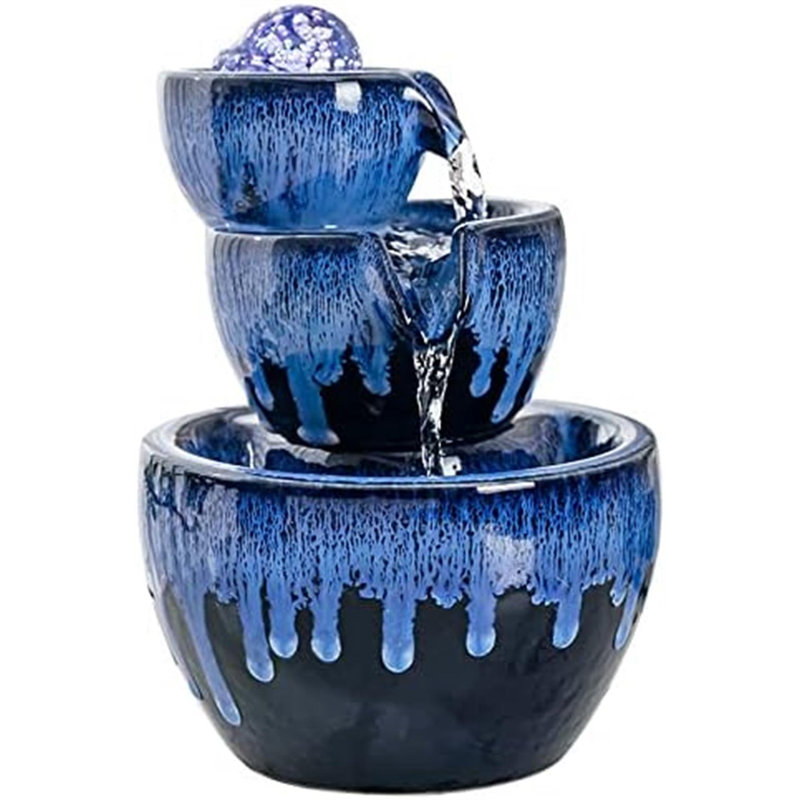 Fontaine de bureau en céramique avec boule