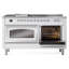 ILVE Nostalgie II Noblesse 60 inch Dual Fuel Range  (7 Sealed Burners + Griddle + French Top, Triple Glass Door, RAL)-101090797-101090786