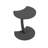 InterGo Modern C-Shaped Side Table for Living Room, Wheeled C Coffee Table, Sofa Table, Wooden End Table, Loiacano Nesting Table, Serving Table (Gray)