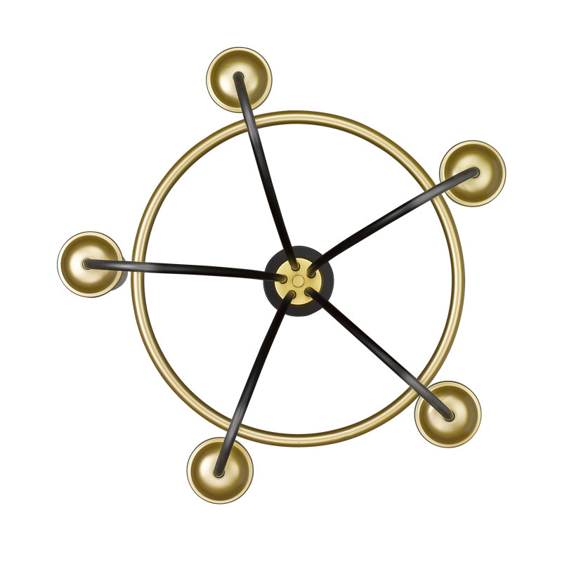 5 - Light Classic / Traditional Chandelier, Matte Gold
